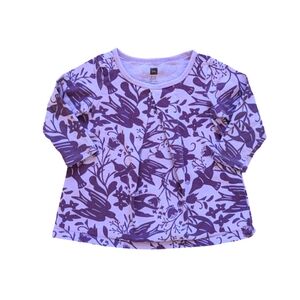 Tea Collection Bird Botanical Long Sleeve Swing Tunic Top - Size 9-12M